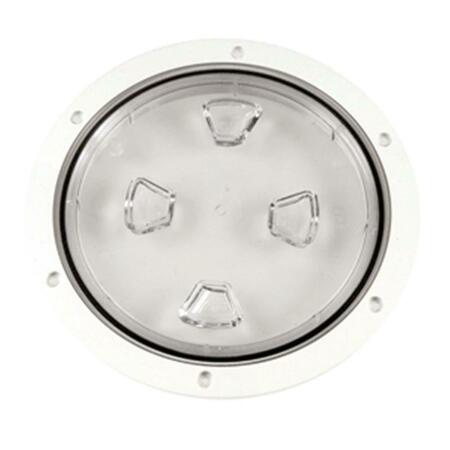 SUPERJOCK Clear Center Screw - Out Deck Plate, White SU57628